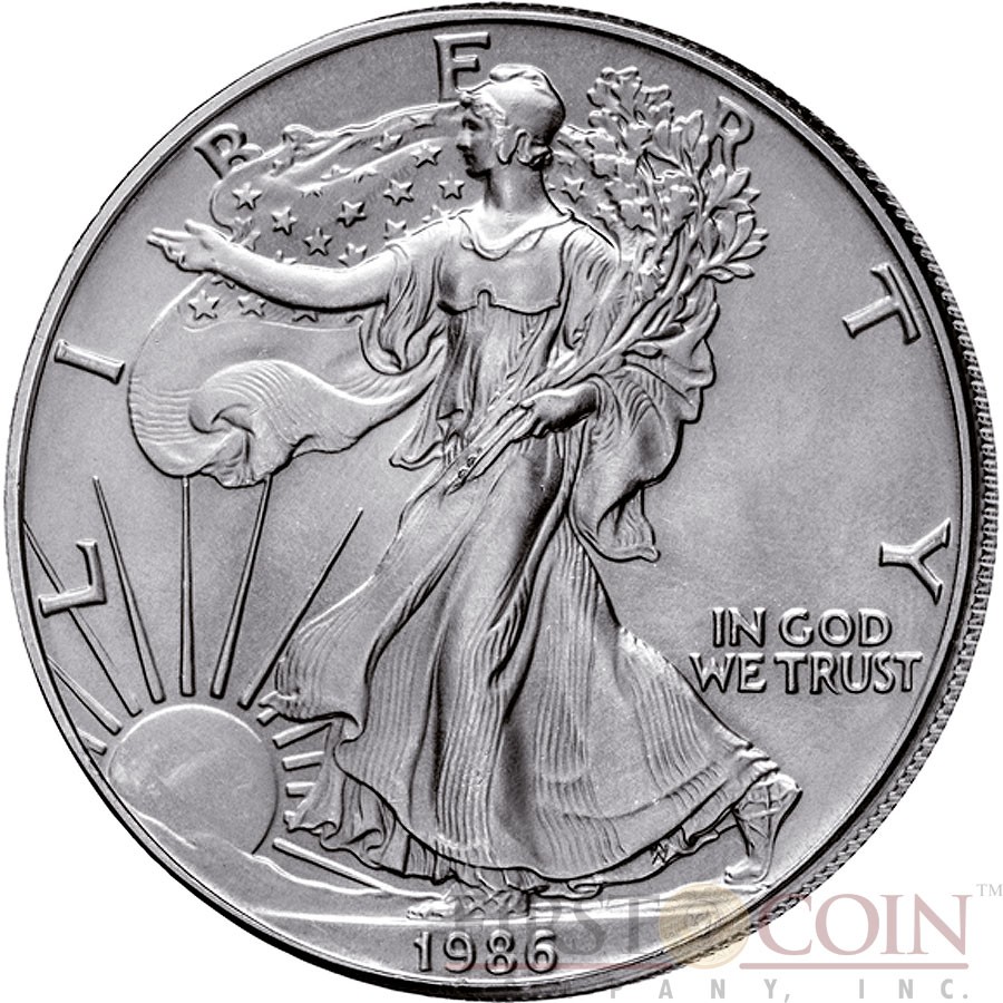 USA 100th ANNIVERSARY OF SILVER WALKING LIBERTY American Silver 
